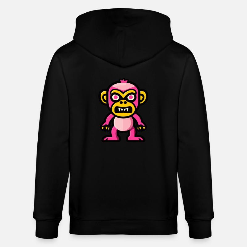 Monkey Halloween Comic Funny - Stanley/Stella CULTIVATOR  Unisex Organic Hooded Jacket - black