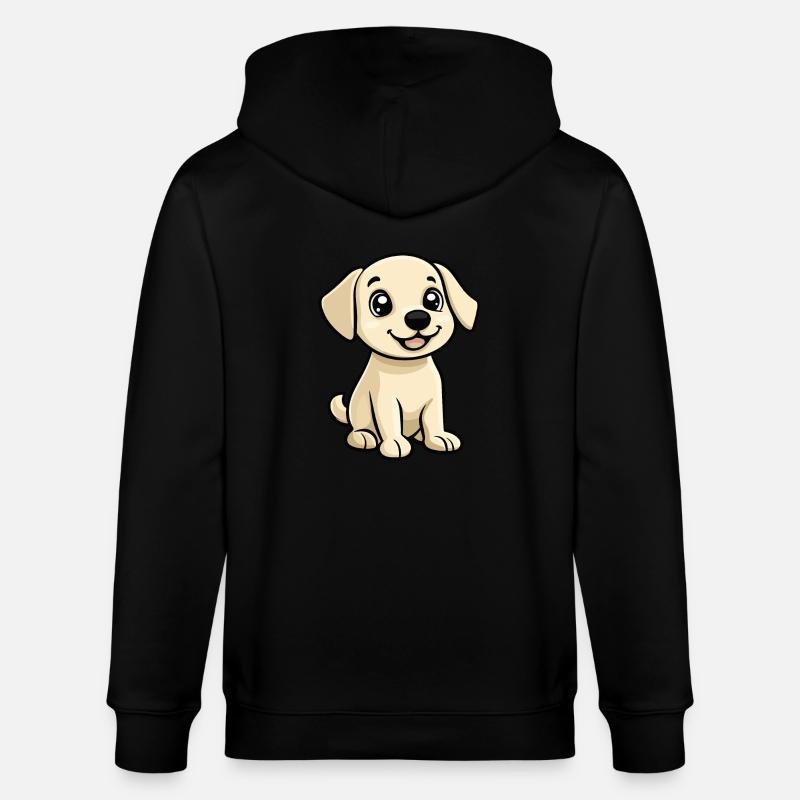Labrador Dog Comic Cute - Stanley/Stella CULTIVATOR  Unisex Organic Hooded Jacket - black