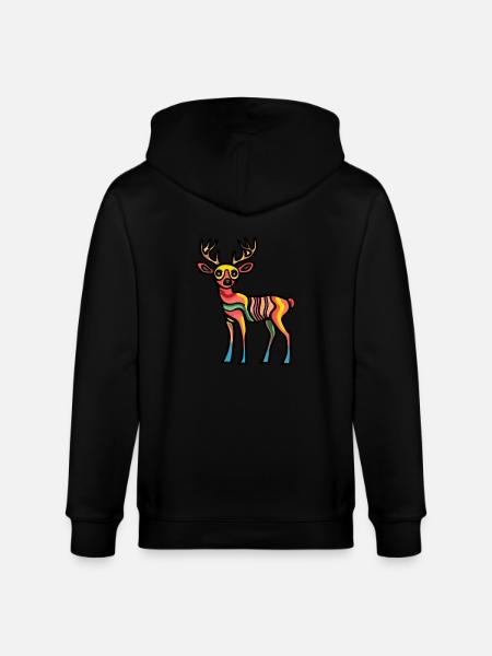 Hirsch Halloween Tier - Stanley/Stella Unisex Bio-Kapuzenjacke CULTIVATOR - Schwarz