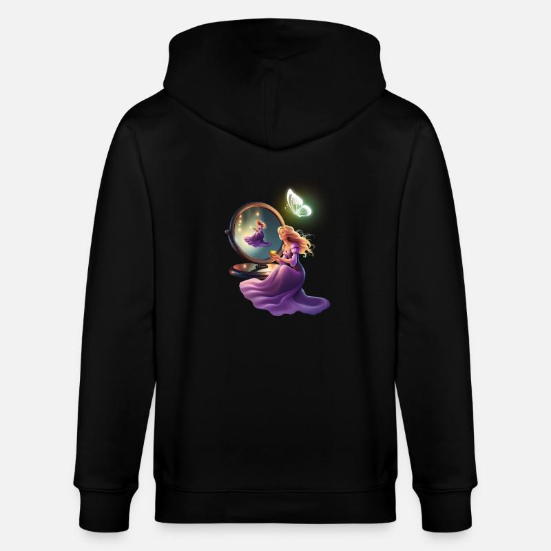 Princesse devant le miroir - Veste à capuche bio CULTIVATOR Stanley/Stella Unisexe - noir