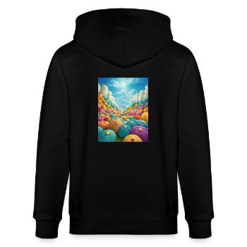 Knitting on Heavens Door - Stanley/Stella Unisex Bio-Kapuzenjacke CULTIVATOR  - Schwarz - Hinten - Anna (173cm)