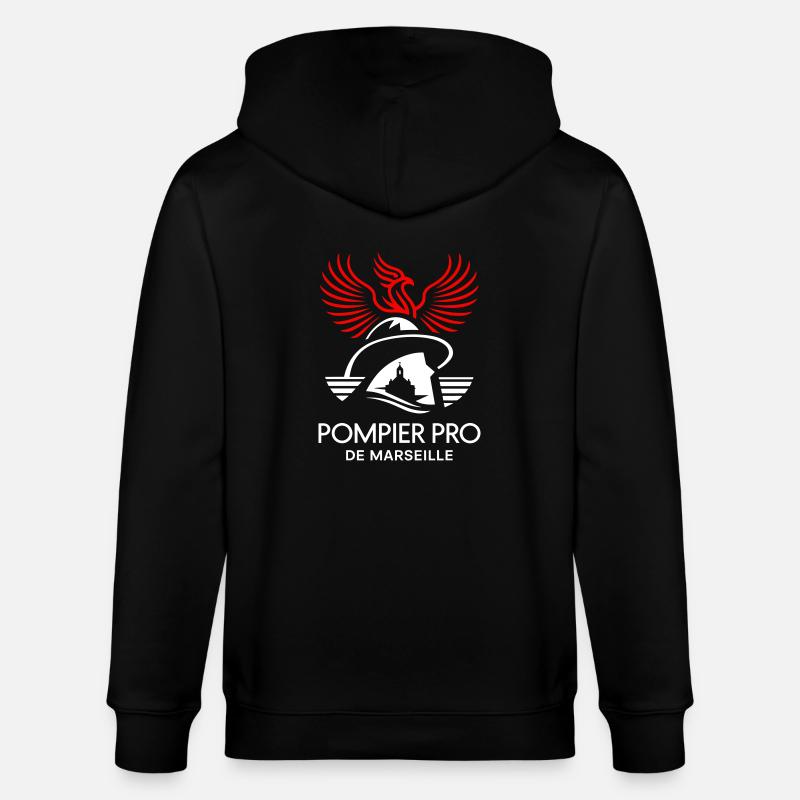 Pompier Pro de Marseille - Veste à capuche bio CULTIVATOR Stanley/Stella Unisexe - noir