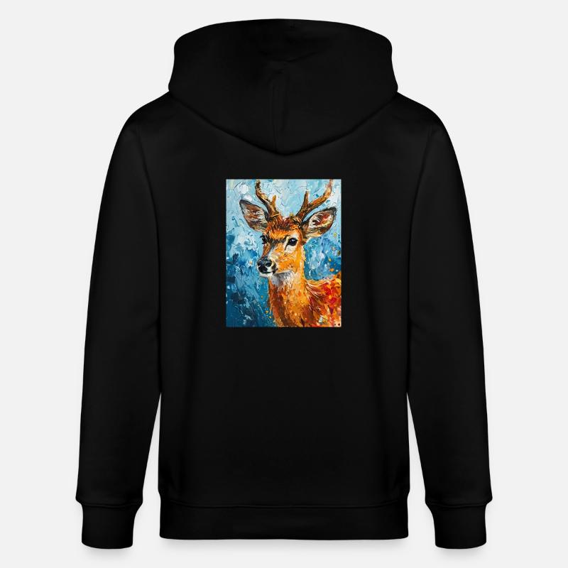 Image de cerf - Veste à capuche bio CULTIVATOR Stanley/Stella Unisexe - noir