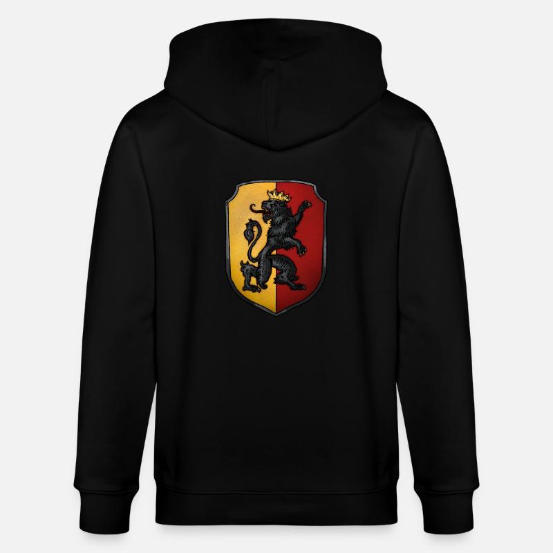 Wappen gekrönter Löwe - Stanley/Stella Unisex Bio-Kapuzenjacke CULTIVATOR  - Schwarz