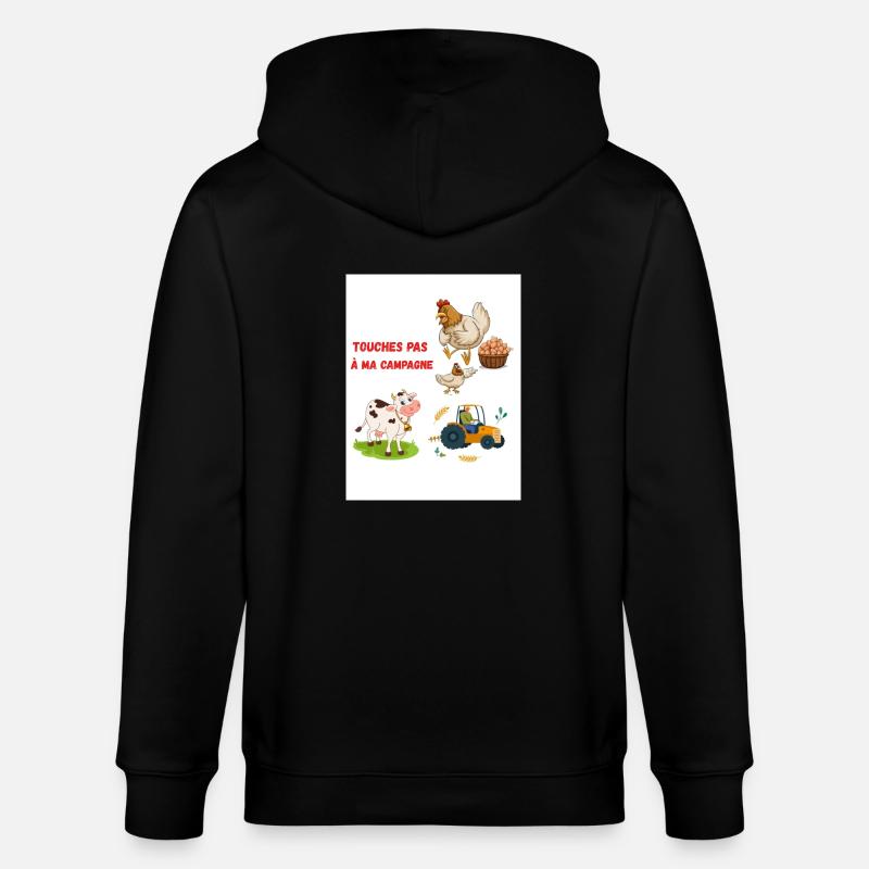 Touches pas ma campagne - Veste à capuche bio CULTIVATOR Stanley/Stella Unisexe - noir