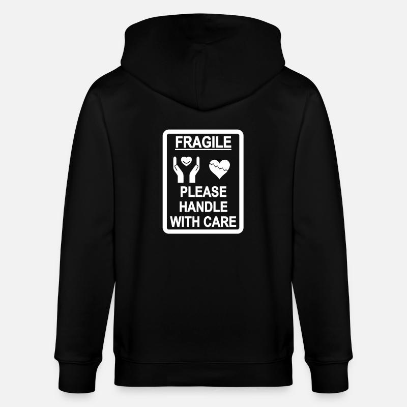 coeur fragile blanc - Veste à capuche bio CULTIVATOR Stanley/Stella Unisexe - noir