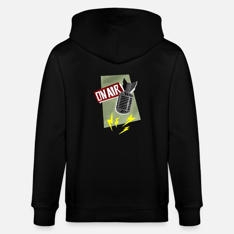 Microphone - diffusion en direct - Veste à capuche bio CULTIVATOR Stanley/Stella Unisexe - noir