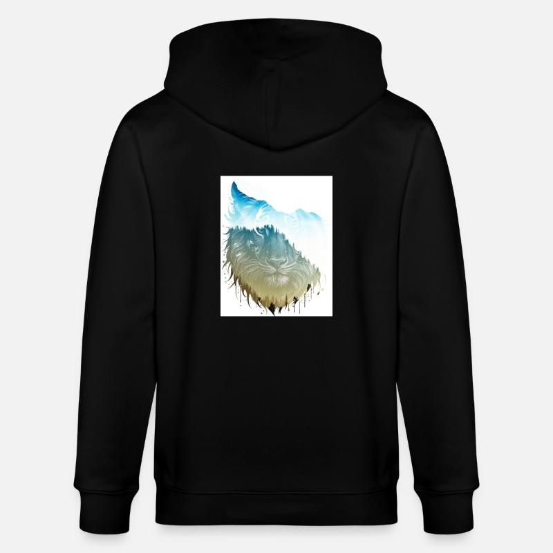 Löwe - Stanley/Stella Unisex Bio-Kapuzenjacke CULTIVATOR - Schwarz