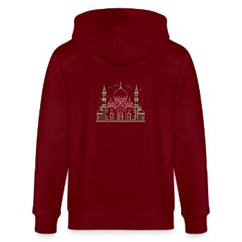 Mosqué étoile croissant stylisée vert ou noir - Veste à capuche bio CULTIVATOR Stanley/Stella Unisexe - bordeaux - Dos - Anna (173cm)