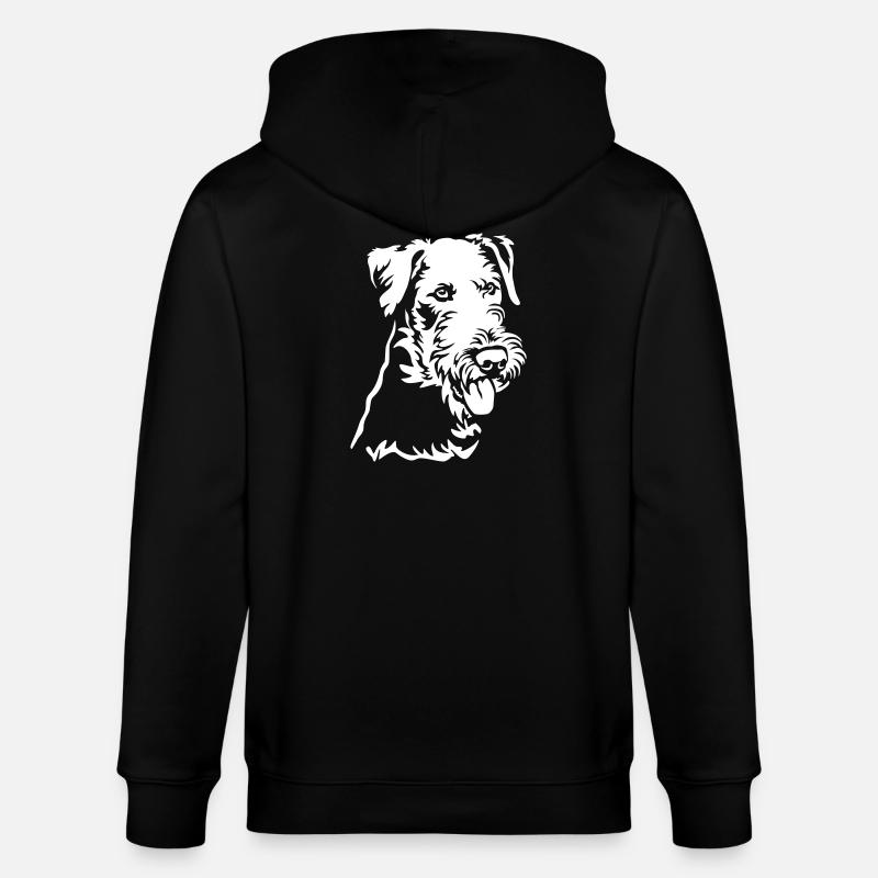 Airedale Terrier Head « Black Edition » - Veste à capuche bio CULTIVATOR Stanley/Stella Unisexe - noir