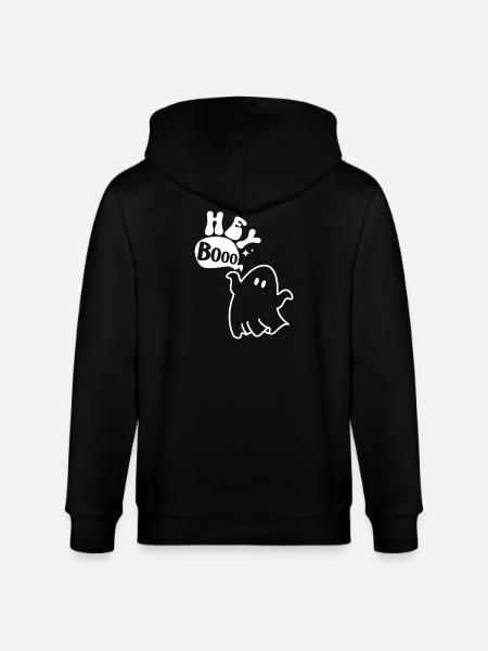 Halloween ghost knows Hey Booo - Stanley/Stella CULTIVATOR Unisex Organic Hooded Jacket - black