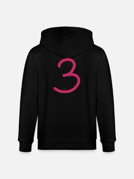 3 Number three number birthday - Stanley/Stella CULTIVATOR  Unisex Organic Hooded Jacket - black