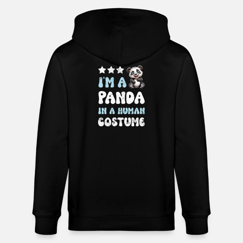 Panda Panda Ours - Veste à capuche bio CULTIVATOR Stanley/Stella Unisexe - noir
