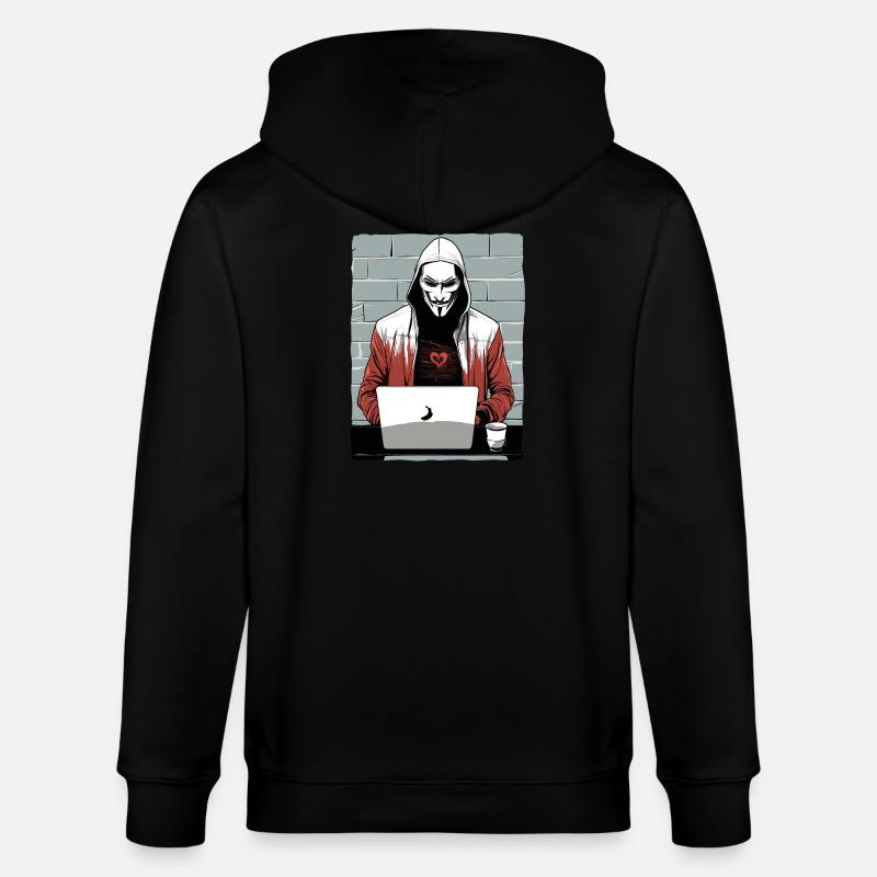 Anonymous Hacker - Stanley/Stella CULTIVATOR  Unisex Organic Hooded Jacket - black