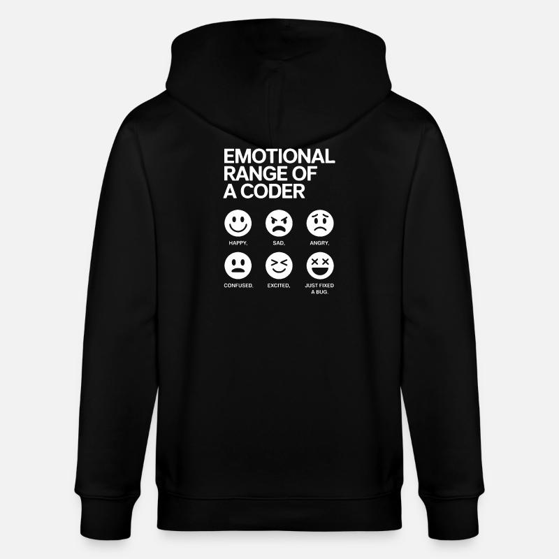 Emotionale Bandbreite eines Programmierers - Stanley/Stella Unisex Bio-Kapuzenjacke CULTIVATOR - Schwarz
