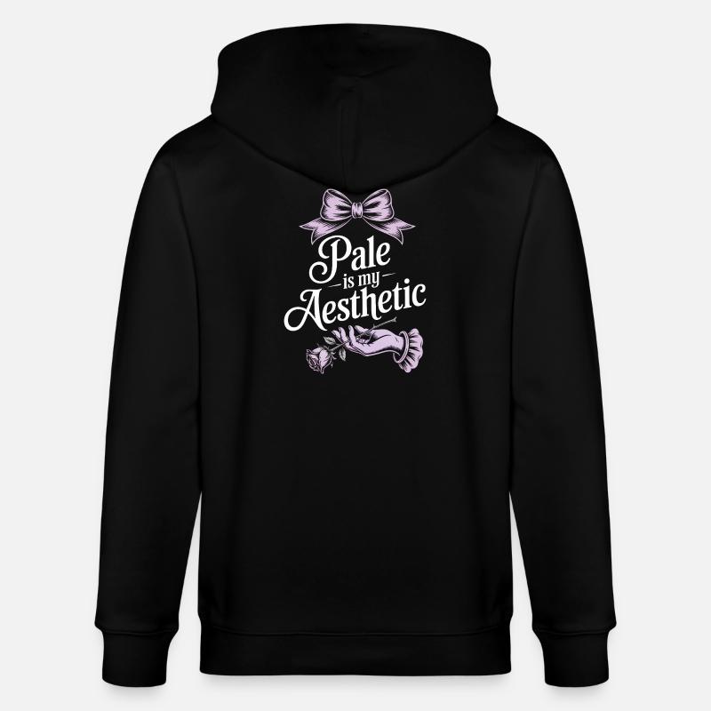Blasse ästhetische Rosenschleife - Stanley/Stella Unisex Bio-Kapuzenjacke CULTIVATOR  - Schwarz