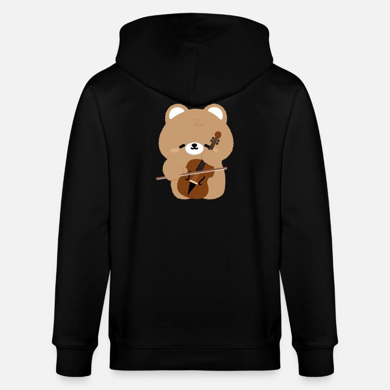 Porte-bonheur du violoncelle d’ours - Veste à capuche bio CULTIVATOR Stanley/Stella Unisexe - noir