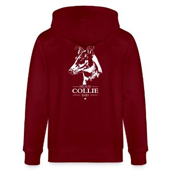 Collie Kurzhaar Dad Hunde Hund Wilsigns - Stanley/Stella Unisex Bio-Kapuzenjacke CULTIVATOR  - Burgunderrot - Hinten - Anna (173cm)