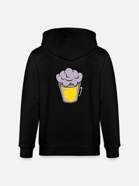 Comic beer from above - Stanley/Stella CULTIVATOR  Unisex Organic Hooded Jacket - black