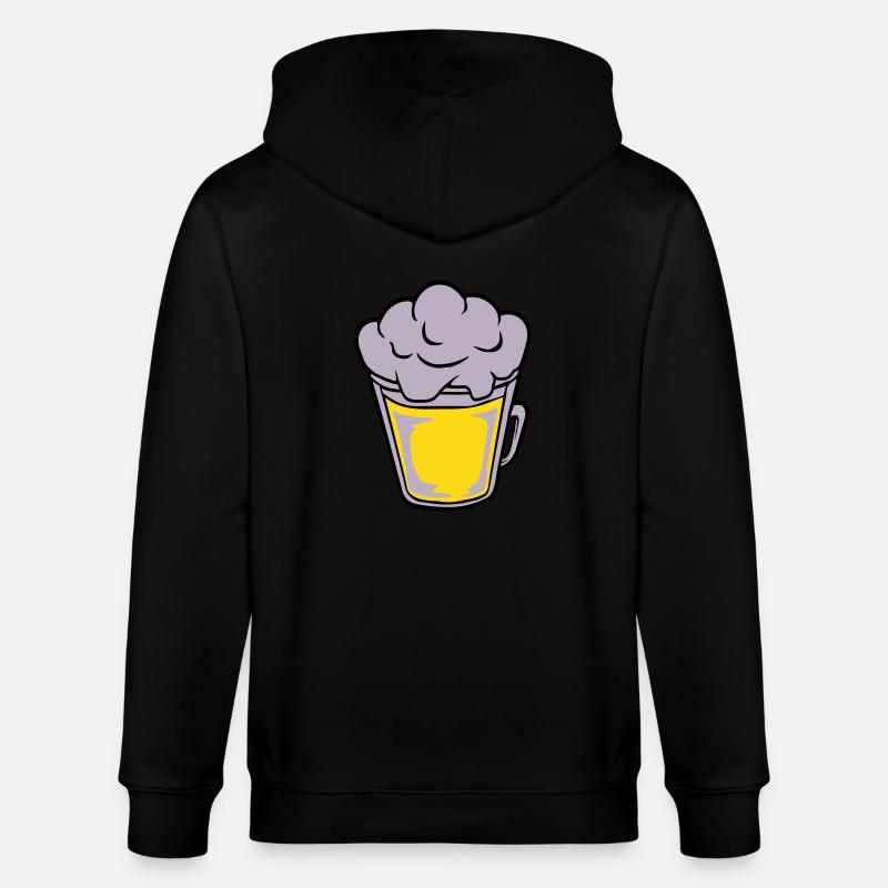 Comic Bier von oben - Stanley/Stella Unisex Bio-Kapuzenjacke CULTIVATOR - Schwarz