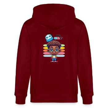 NO CAP - Stanley/Stella CULTIVATOR  Unisex Organic Hooded Jacket - burgundy - Back - Anna (173cm)
