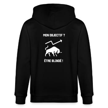 My goal? Be armored! - Stanley/Stella CULTIVATOR  Unisex Organic Hooded Jacket - black - Back - Anna (173cm)