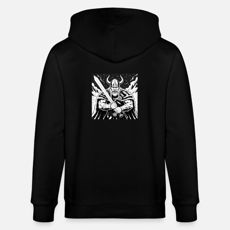 Mächtiger Wikinger-Krieger Version 3 - Stanley/Stella Unisex Bio-Kapuzenjacke CULTIVATOR - Schwarz