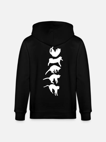 Straightening reflex of the falling cat - Stanley/Stella CULTIVATOR Unisex Organic Hooded Jacket - black