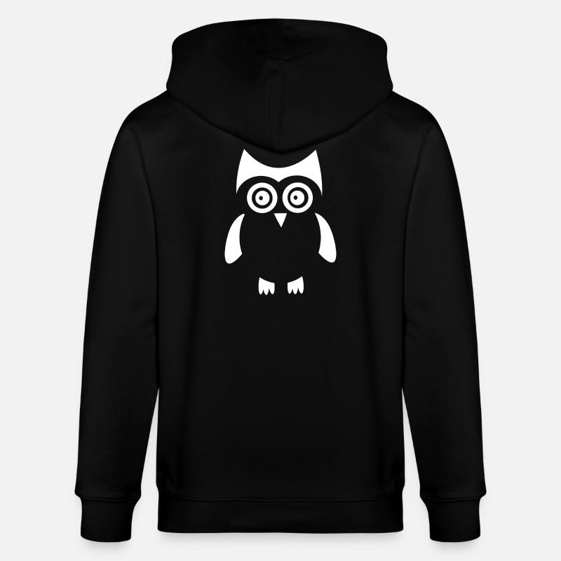 weiße Eule Vogel weiß - Stanley/Stella Unisex Bio-Kapuzenjacke CULTIVATOR  - Schwarz