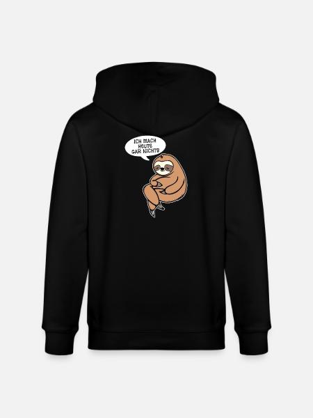 Faul Faultier Statement Schlafen Dschungel Tier - Stanley/Stella Unisex Bio-Kapuzenjacke CULTIVATOR  - Schwarz