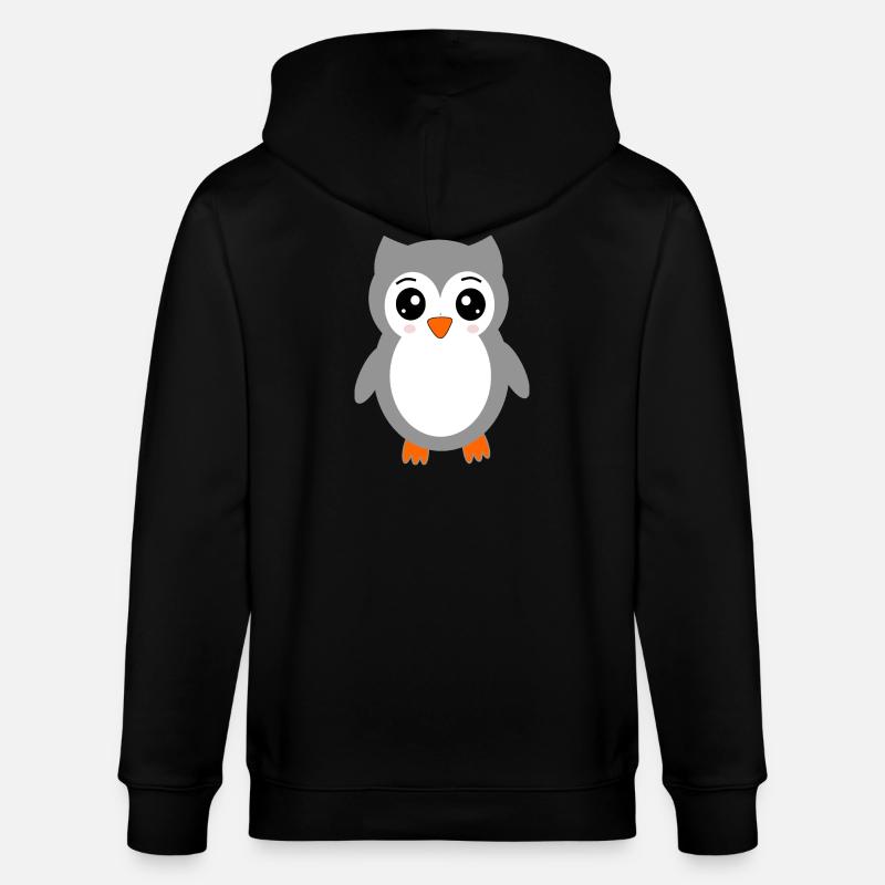 graue Eule - Stanley/Stella Unisex Bio-Kapuzenjacke CULTIVATOR  - Schwarz