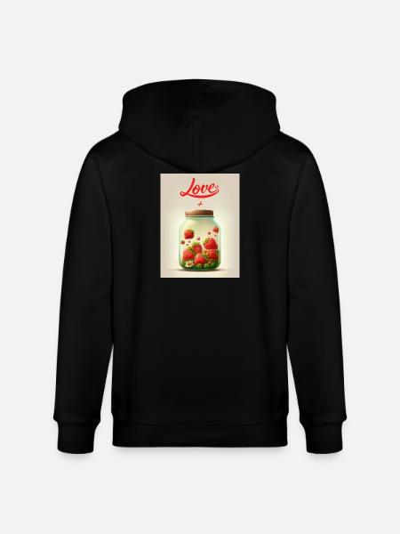 Erdbeeren im Liebesglas - Stanley/Stella Unisex Bio-Kapuzenjacke CULTIVATOR - Schwarz