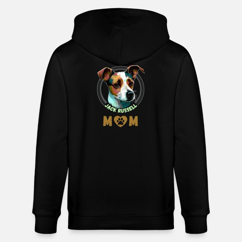 Jack Russell Mom - Stanley/Stella Unisex Bio-Kapuzenjacke CULTIVATOR  - Schwarz