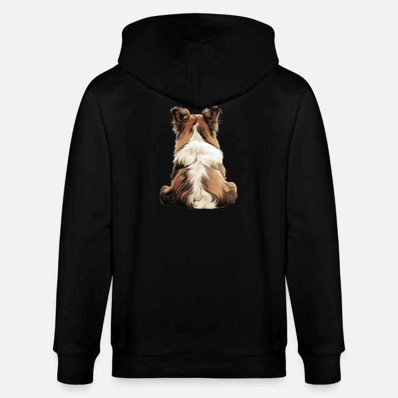 Shetland Schäferhund - Stanley/Stella Unisex Bio-Kapuzenjacke CULTIVATOR  - Schwarz