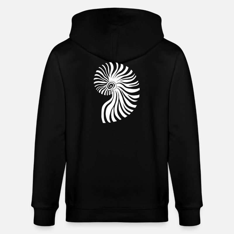 Contrasting spiral nautical pattern - Stanley/Stella CULTIVATOR  Unisex Organic Hooded Jacket - black