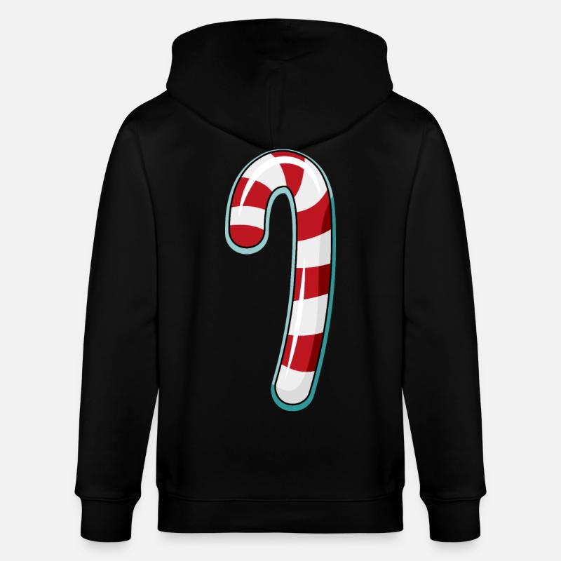 Conception rayée de canne de bonbon - Veste à capuche bio CULTIVATOR Stanley/Stella Unisexe - noir