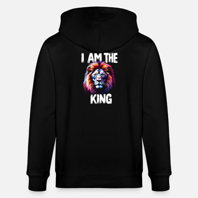 I am the King Löwe - Veste à capuche bio CULTIVATOR Stanley/Stella Unisexe - noir