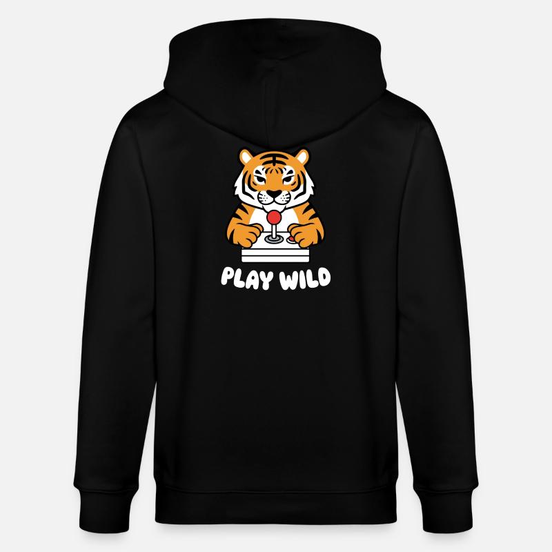Tiger Arcade Play Wild - Stanley/Stella Unisex Bio-Kapuzenjacke CULTIVATOR  - Schwarz