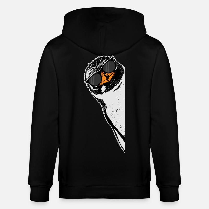 Pingouin avec lunettes de soleil - Veste à capuche bio CULTIVATOR Stanley/Stella Unisexe - noir