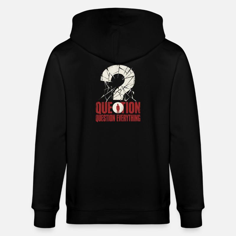 Question Everything - Stanley/Stella Unisex Bio-Kapuzenjacke CULTIVATOR  - Schwarz