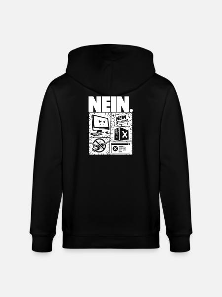 Nein ist Nein Computer IT Design - Stanley/Stella Unisex Bio-Kapuzenjacke CULTIVATOR - Schwarz