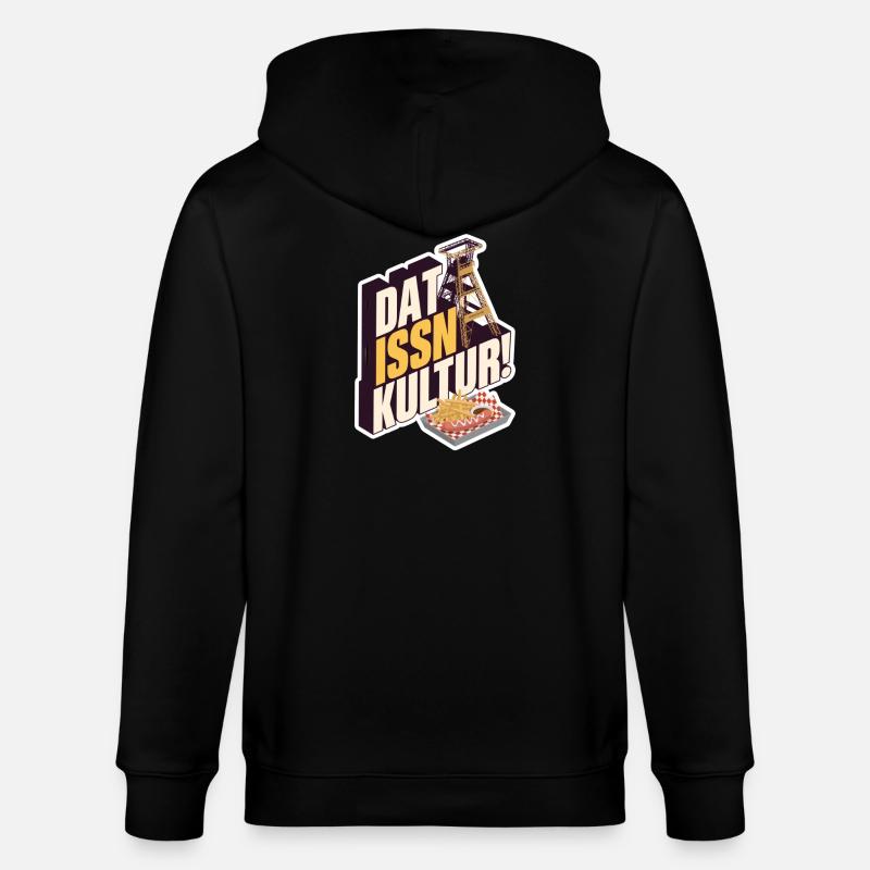Dat Issn Kultur - Currywurst - Stanley/Stella Unisex Bio-Kapuzenjacke CULTIVATOR  - Schwarz