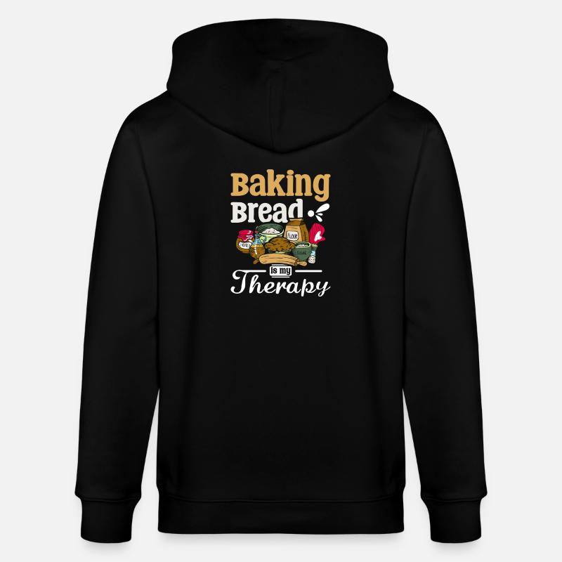 Baking bread is my therapy - Stanley/Stella CULTIVATOR  Unisex Organic Hooded Jacket - black
