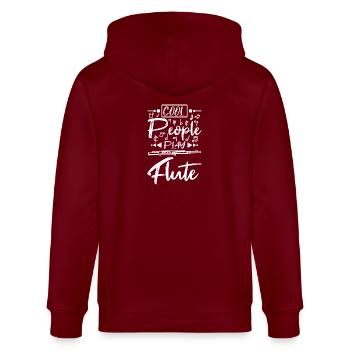 Cool people play flute - Stanley/Stella Unisex Bio-Kapuzenjacke CULTIVATOR  - Burgunderrot - Hinten - Anna (173cm)
