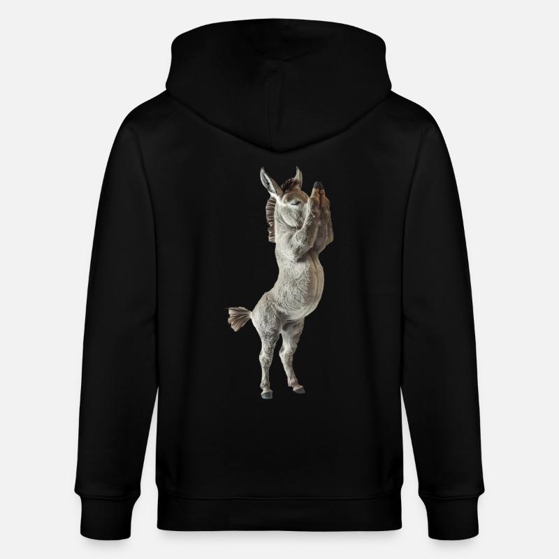 Esel - Stanley/Stella Unisex Bio-Kapuzenjacke CULTIVATOR  - Schwarz