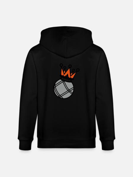 crown king crown petanque boule1 - Stanley/Stella CULTIVATOR  Unisex Organic Hooded Jacket - black