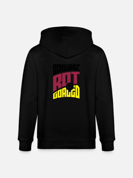 Schwarz Rot Goaled - Stanley/Stella Unisex Bio-Kapuzenjacke CULTIVATOR - Schwarz
