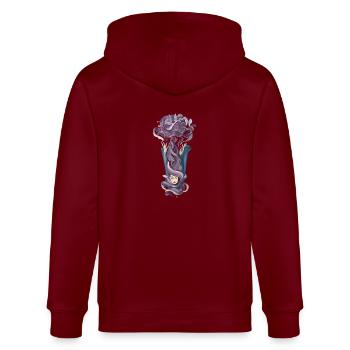 Mind Power - Stanley/Stella CULTIVATOR  Unisex Organic Hooded Jacket - burgundy - Back - Anna (173cm)