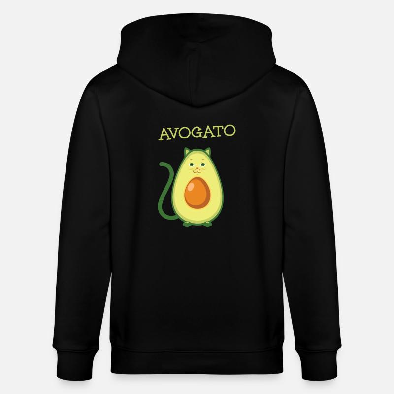 Avogato, Avocado Cat - Veste à capuche bio CULTIVATOR Stanley/Stella Unisexe - noir