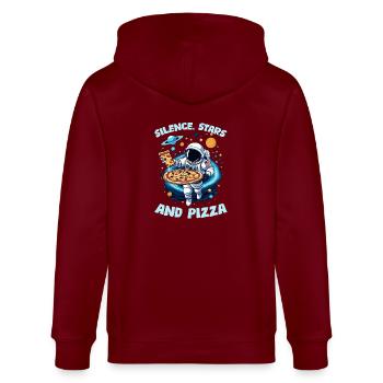 Silence Stars & Pizza - Stanley/Stella CULTIVATOR  Unisex Organic Hooded Jacket - burgundy - Back - Anna (173cm)